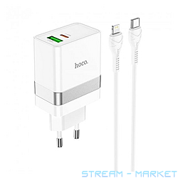 Мережевий зарядний пристрій Hoco N21 Extension Speed PD30W плюс QC3.0 Type-C to Lightning...
