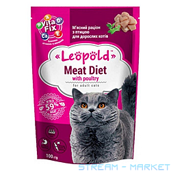Мясной корм Leopold для котов с птицей желе 100г