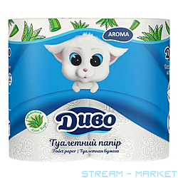 Туалетная бумага Диво Арома Алоэ вера 2 слоя 4 рулона белая