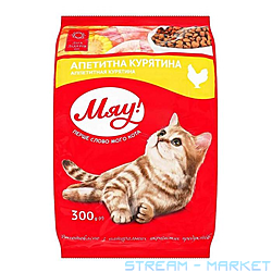 Сухой корм МЯУ полнорационный для взрослых кошек с курицей 300г