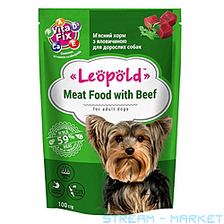 Мясний делікатес Leopold для собак з телятиною 100г