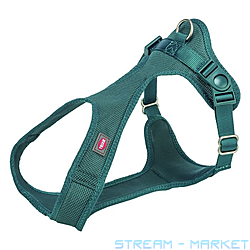 Шлей Trixie Comfort мягкий для собак XXS–XS 25–35см 15мм сине-зеленый