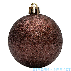 Набір новорічних пластикових куль Блиск d10см 6шт коричневий