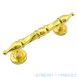 Ручка дверная Скоба витая 150мм золото