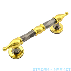 Ручка дверная Скоба витая 150мм черное золото