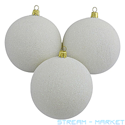 Набір новорічних пластикових кульок Блиск d10см 4шт білий