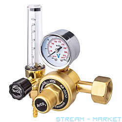 Редуктор з манометром та ротаметром Vita AR плюс CO2 корпус латунь