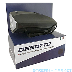 Фара велосипедная с сигналом Desotto JY-575J-B