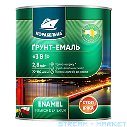 Грунт эмаль Корабельная 3в1 0.9кг белая матовая