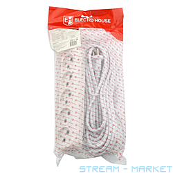 Удлинитель Electro House ЕН-2257 5 гнезд 10м без заземления 16А...