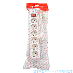 Подовжувач Electro House ЕН-2251 6 гнізд 3м із заземленням та вимикачем 16А...