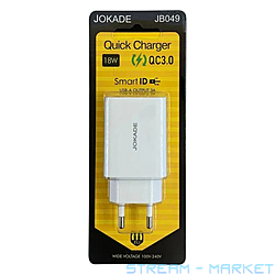 Мережевий зарядний пристрій Jokade JB049 USB-A3A18W білий