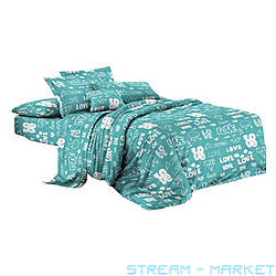 Постельное белье Textile House Бязь 65 200х220см евро бязь Love на...