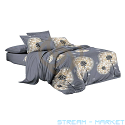 Постельное белье Textile House Бязь 65 200х220см евро серый с большими...