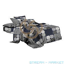 Постільна білизна Textile House Бязь 65 200х220см євро геометрія у темних...
