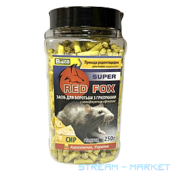 Гранули в банці RED FOX для знищення гризунів 250г зі смаком сиру...