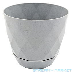 Горшок пластиковый для цветов Yakamoz Saks №452 1.3л Турция серый