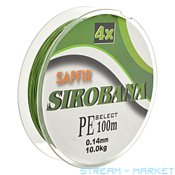 Шнур SAPFIR SIROBANA 4X 100мх0.14мм тест 10кг