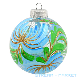 Набір новорічних пластикових куль Петриківський розпис d8см 1шт...