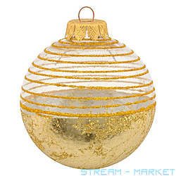 Набір новорічних пластикових куль Напівпрозора d8см 1шт золотий