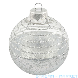 Набір новорічних пластикових куль Напівпрозора d8см 1шт срібло