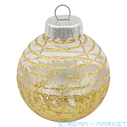 Набір новорічних пластикових куль Напівпрозора d6см 6шт золото