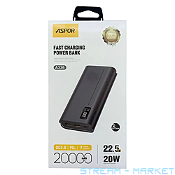����������� �������� ���������� Aspor A336 Fast Charge 4.0 20000mAh 22.5W...