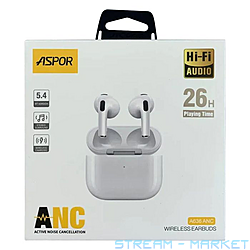 Bluetooth наушники Aspor A636 ANC Earbuds 4 generation белый