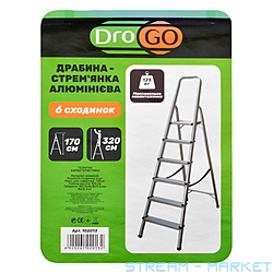 Драбина Drogo 6 сходинок алюмінієва до 125кг