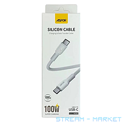 Кабель Aspor A083 Silicone Type-C to Type-C 100W 1м білий