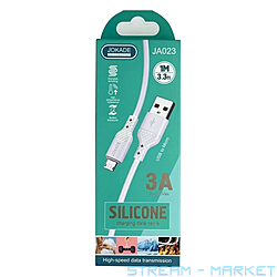 Кабель Jokade JA023 Micro 3A Silicone 1м белый