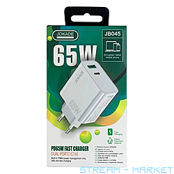 Мережевий зарядний пристрій Jokade JB045 USB-A плюс USB-CPD65W...