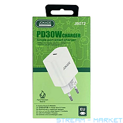 Мережевий зарядний пристрій Jokade JB072 USB-CPD30W білий