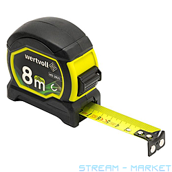 Рулетка з магнітами MasterTool MS-2825 8мх25мм фіксатор полотна TPR нейлонове...