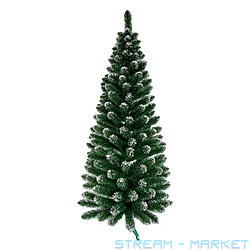 Сосна литая искусственная люкс 2.5м зеленая в коробке №14