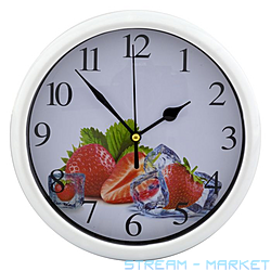 Годинник настінний 530F кроковий хід 20 см асорті