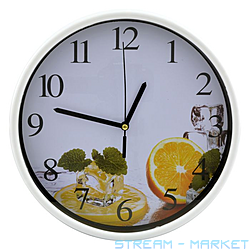 Годинник настінний 506F кроковий хід 25см асорті