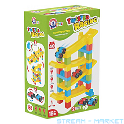 Игрушка ТехноК Конструктор с машинками арт 9581 25х13.5х37.5см