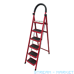 Стремянка Drogo 6 ступенек стальная прорезиненная до 125 кг