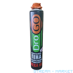 Пена всесезонная DroGO пистолетного типа с трубочкой 900г выход...