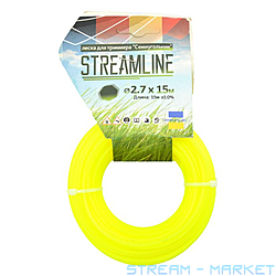 Леска для триммера Streamline 2.7мм 15м семиугольник 10 плюс 1...