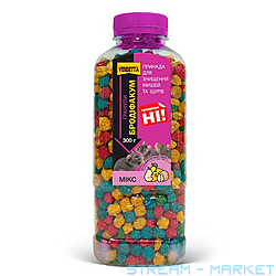 Гранули в банці для знищення гризунів Бродифакум 250г мікс Україна