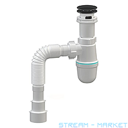 Сифон для мийки SoloPlast Т0516 випуск клік-клак грибок