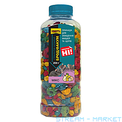 Гранули у банці Комбі для знищення гризунів Бродифакум 200г мікс...