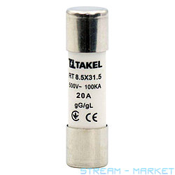 Плавкий предохранитель Takel RT 8.5х31.5 20А