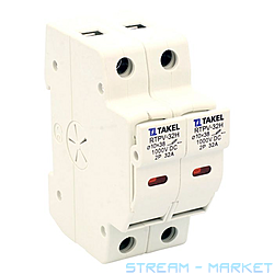 Держатель для плавкого предохранителя Takel RTPV-32H 10x38 2P 32A...