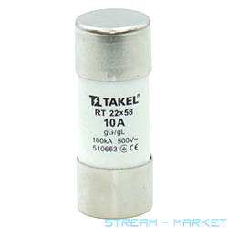 Плавкий предохранитель Takel RT 22х58 10А