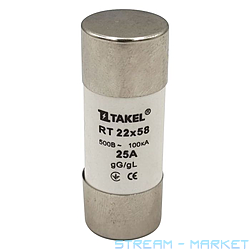 Плавкий предохранитель Takel RT 22х58 25А