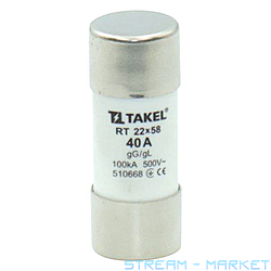 Плавкий предохранитель Takel RT 22х58 40А