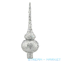 Елочная верхушка Луска большая h25см, цвет серебро